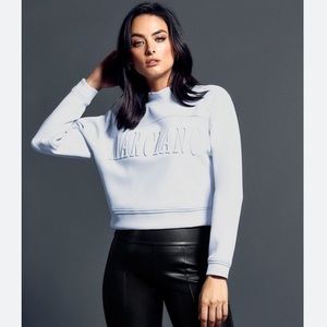 Marciano x Luxe Leisure. Embossed logo scuba sweatshirt